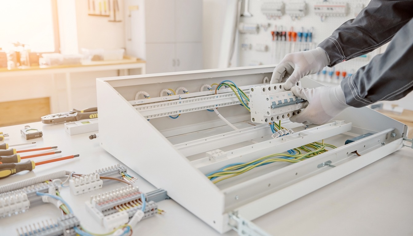 Handmontage einer Unterverteilung in der Werkstatt von Steffens ElektroWorks